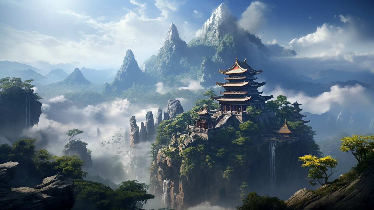 jrm1_A_small_Zen_temple_atop_a_mountain._artstation_concept_ar_6c51c51b-52d2-4481-8514-b7fb52db680b Temple dans les montagnes